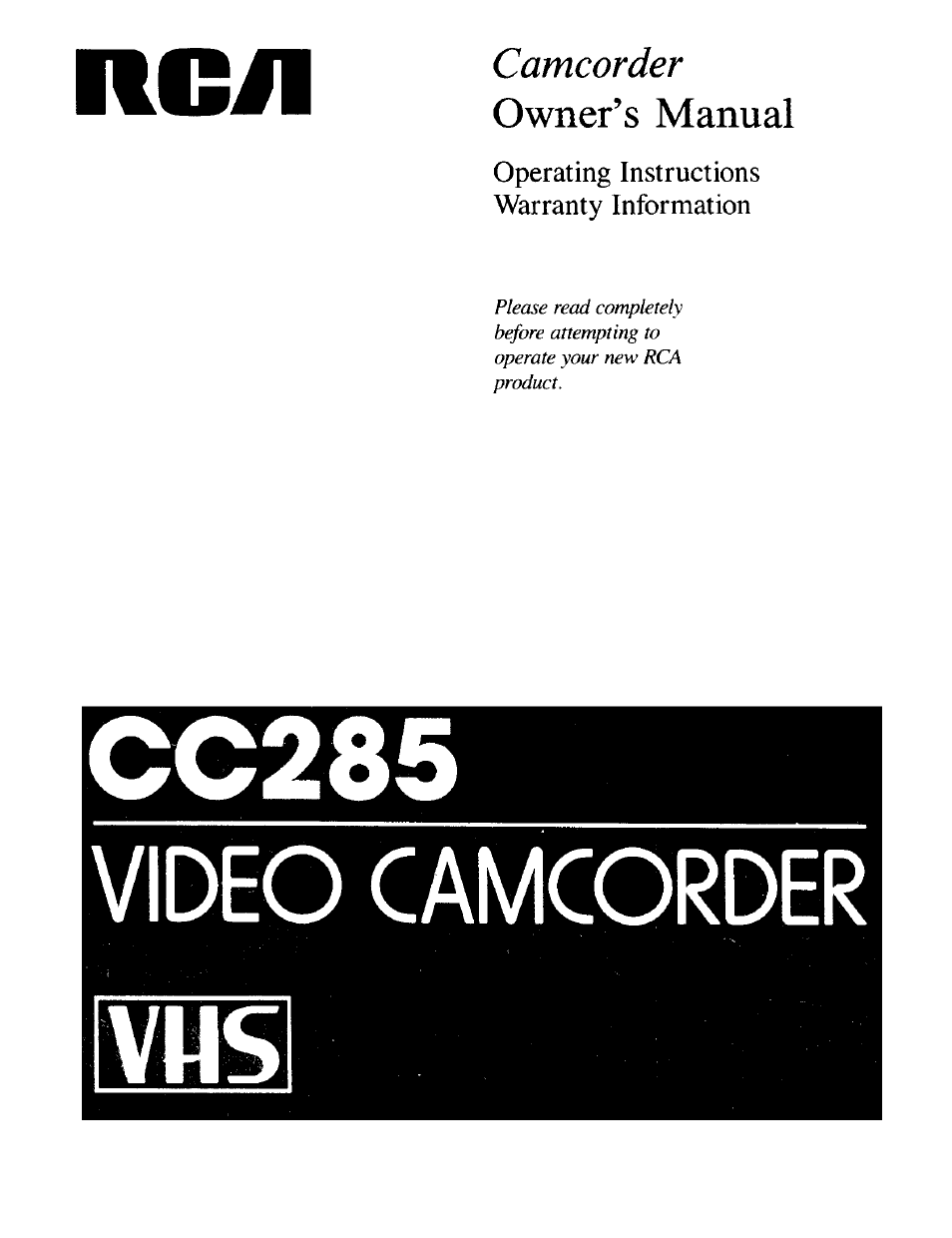 RCA CC-285 User Manual | 50 pages