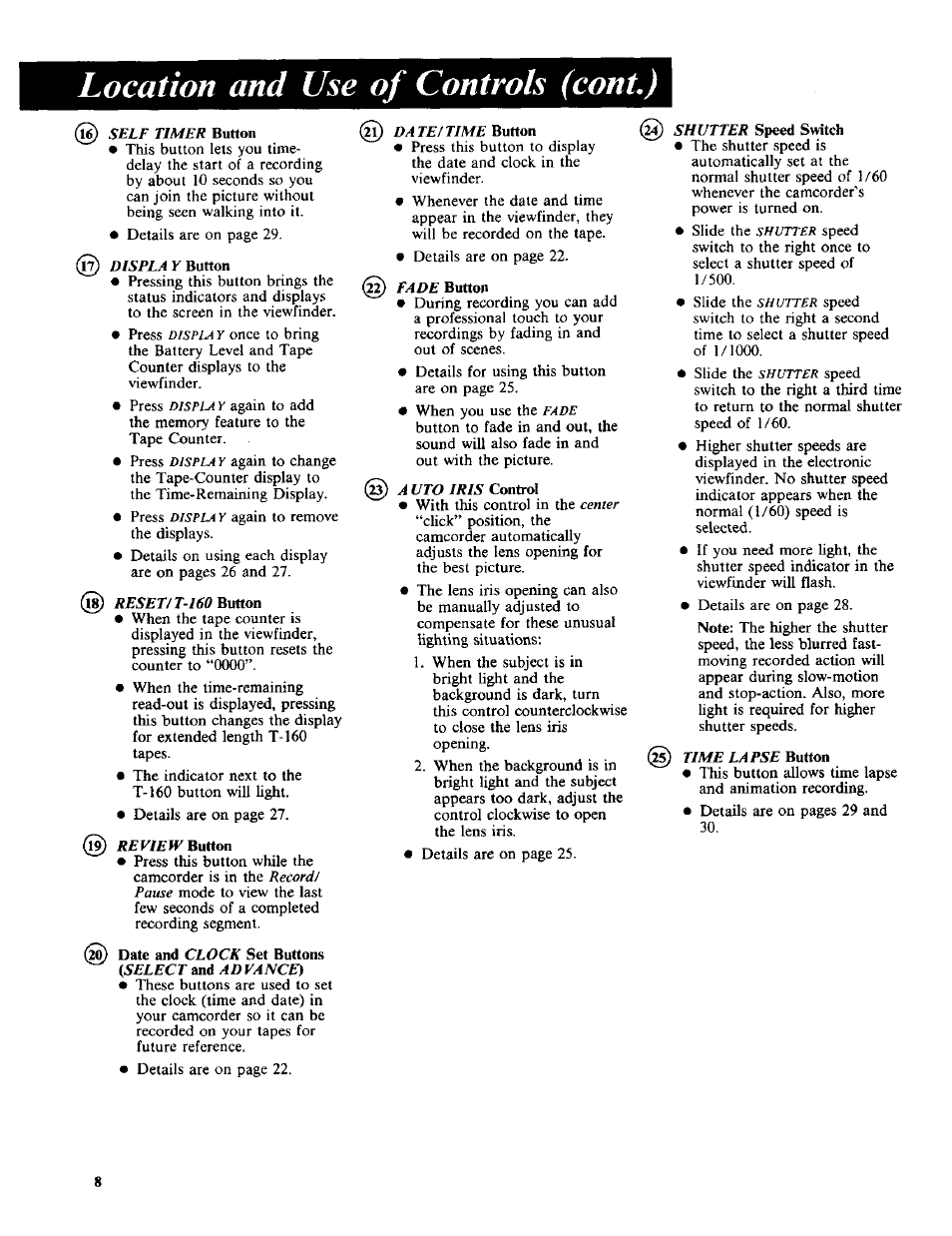 Location and use of controls (cont.) | RCA CC-285 User Manual | Page 10 / 50