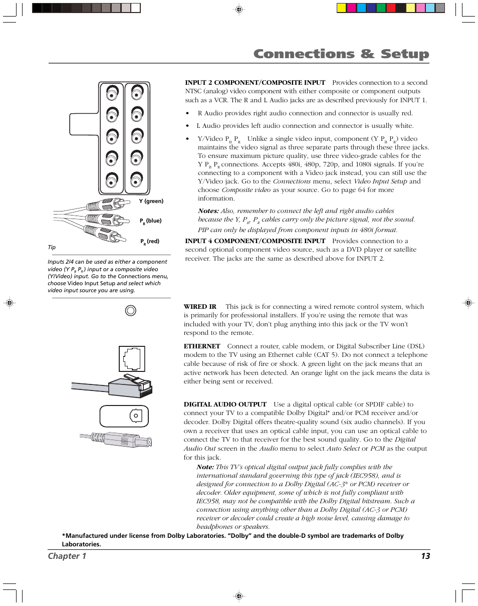 Connections & setup, Chapter 1 13 | RCA DVR2080 User Manual | Page 15 / 100