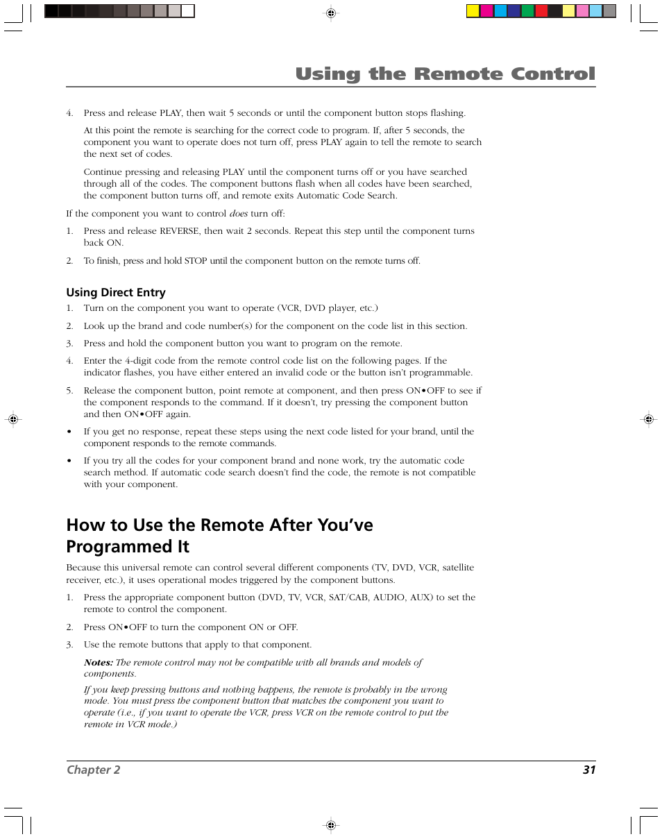 Using the remote control, How to use the remote after you’ve programmed it | RCA DVR2080 User Manual | Page 33 / 100