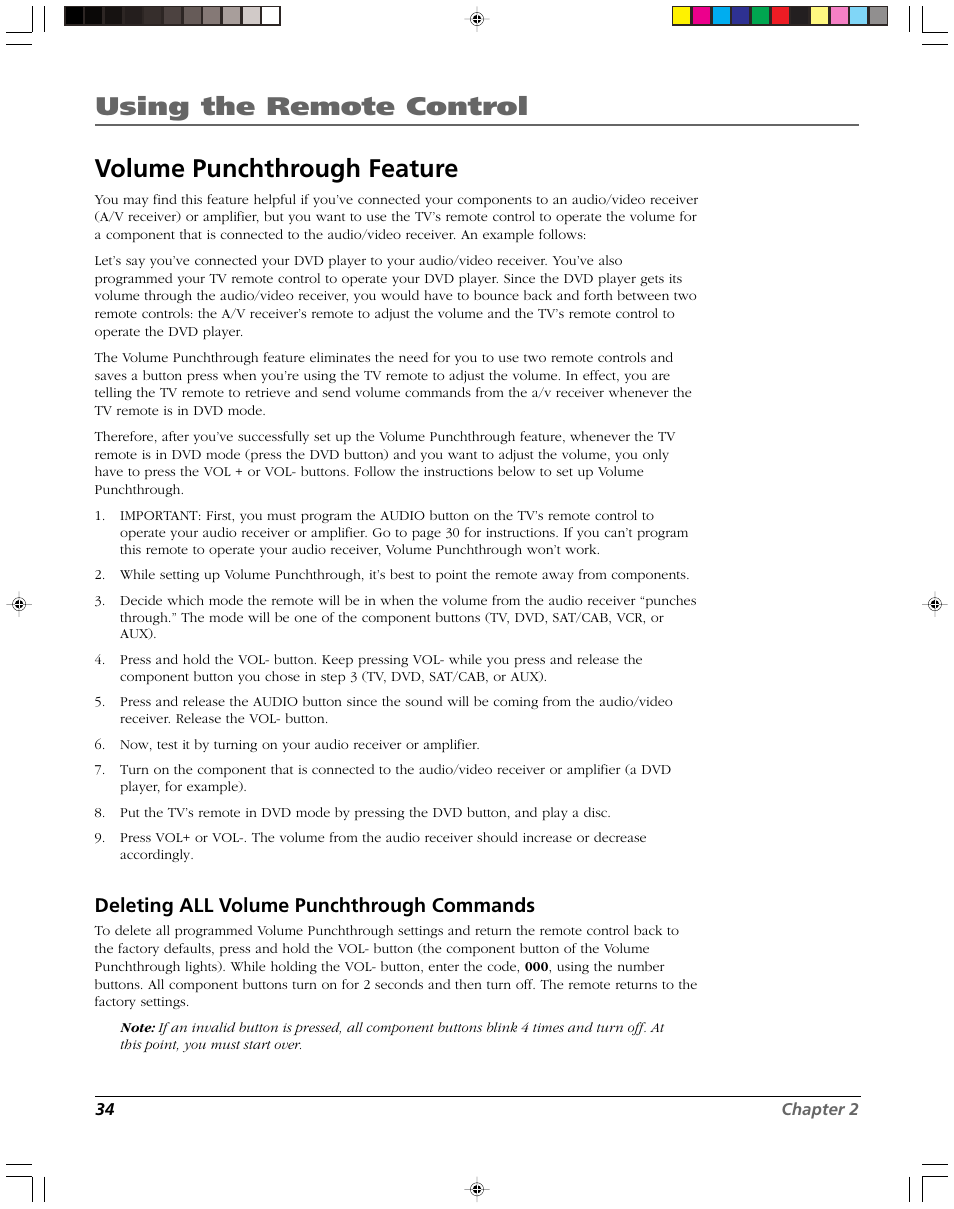 Deleting all volume punchthrough commands | RCA DVR2080 User Manual | Page 36 / 100