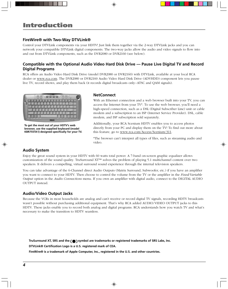 Introduction | RCA DVR2080 User Manual | Page 6 / 100