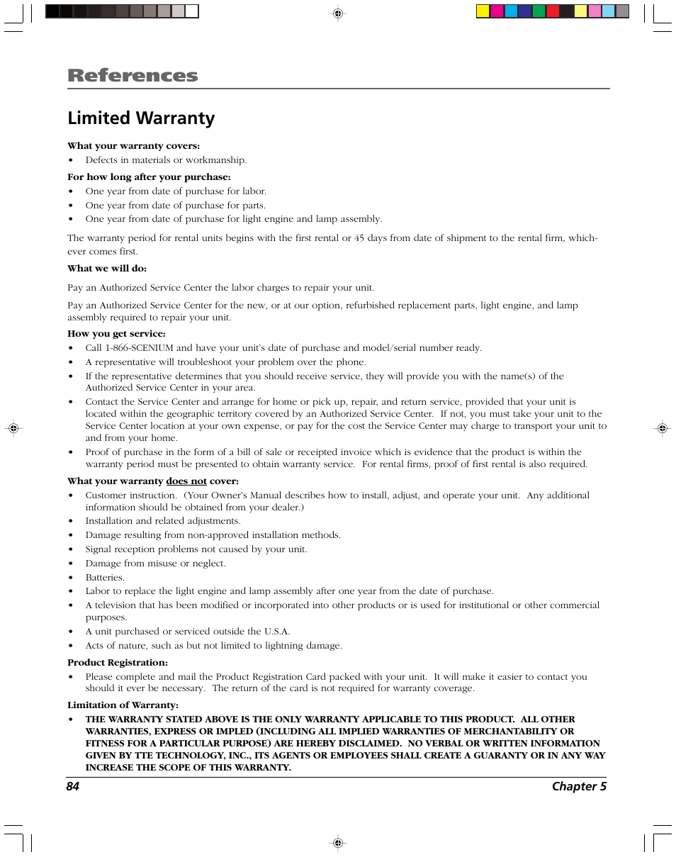 References, Limited warranty | RCA DVR2080 User Manual | Page 86 / 100