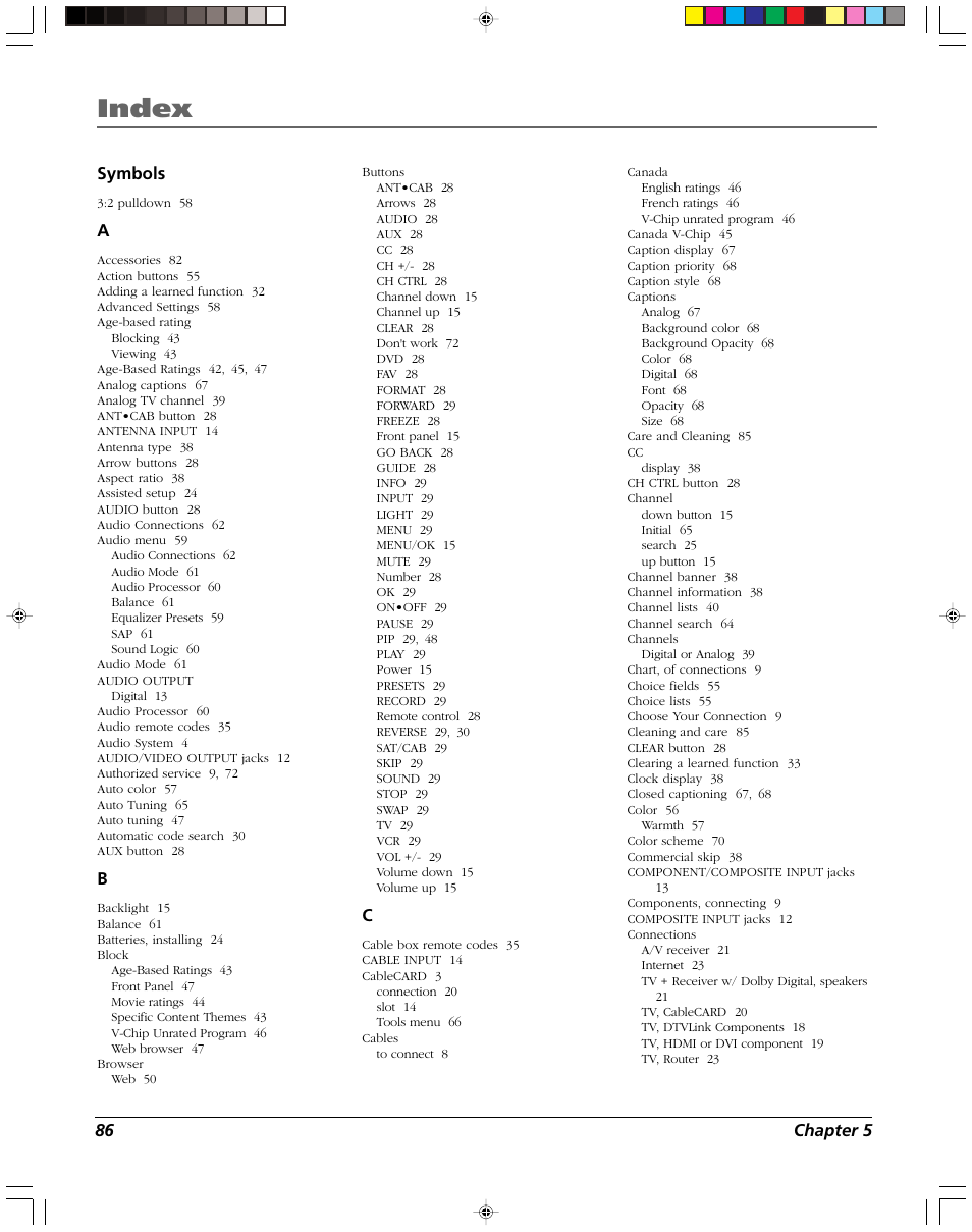 Index | RCA DVR2080 User Manual | Page 88 / 100