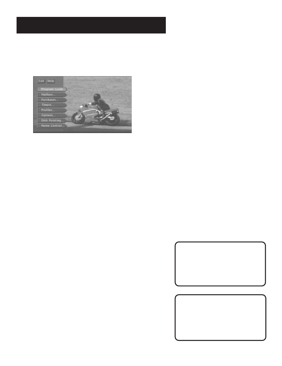 Using the menu system, Exit and help, The menu system | 28 using the menu system | RCA DRD202RA User Manual | Page 30 / 72