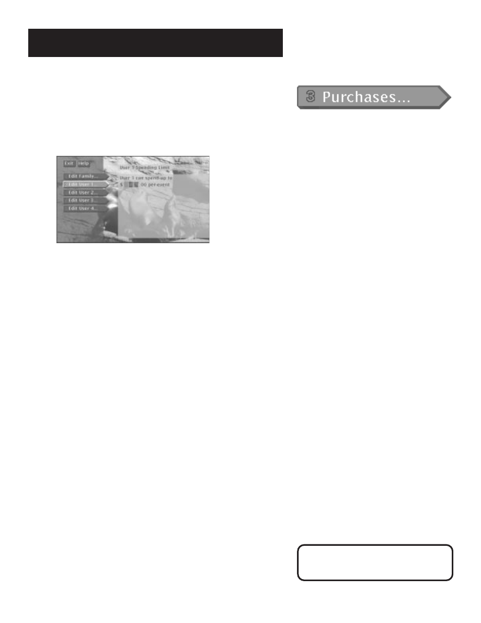 Spending limits, The menu system | RCA DRD202RA User Manual | Page 38 / 72