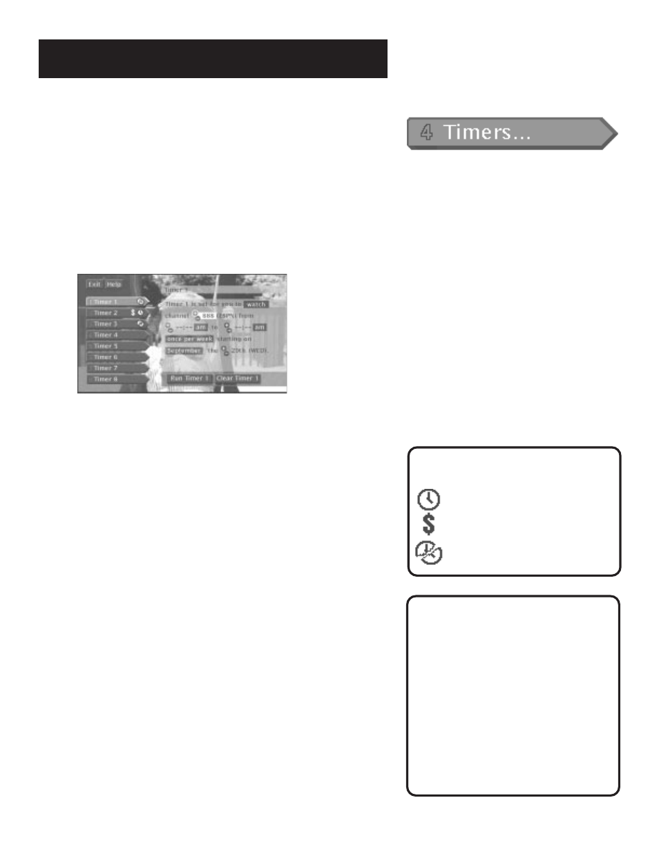 Timers feature, The menu system, 37 timers feature | RCA DRD202RA User Manual | Page 39 / 72