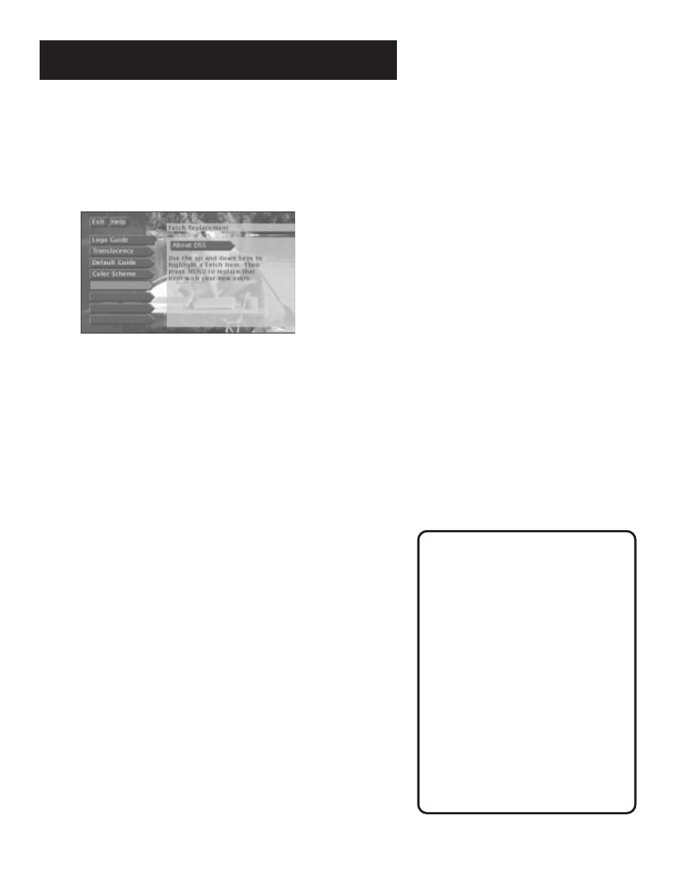 Fetch menu, Customize the fetch menu, The menu system | 50 fetch menu | RCA DRD202RA User Manual | Page 52 / 72
