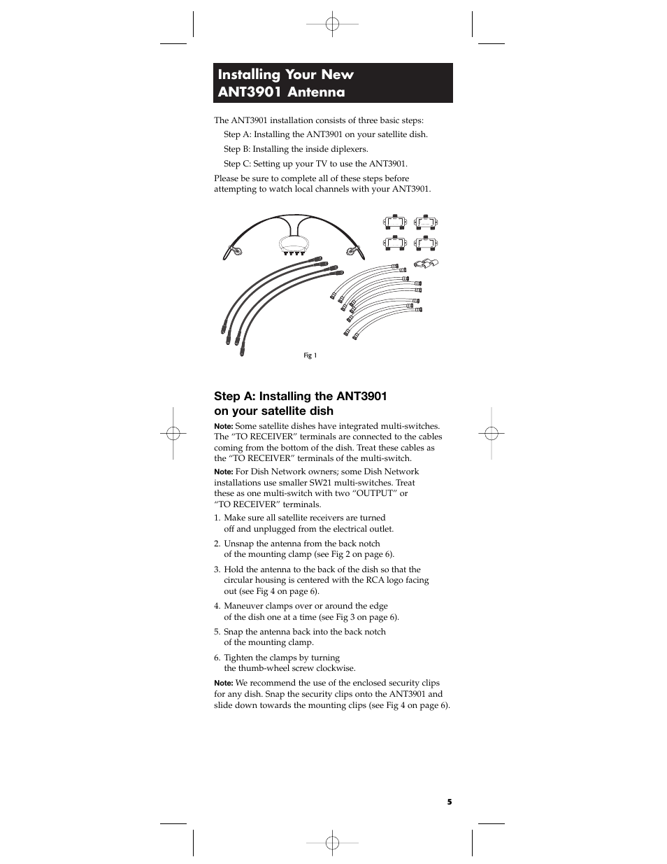 Installing your new ant3901 antenna | RCA ANT3901 User Manual | Page 5 / 12