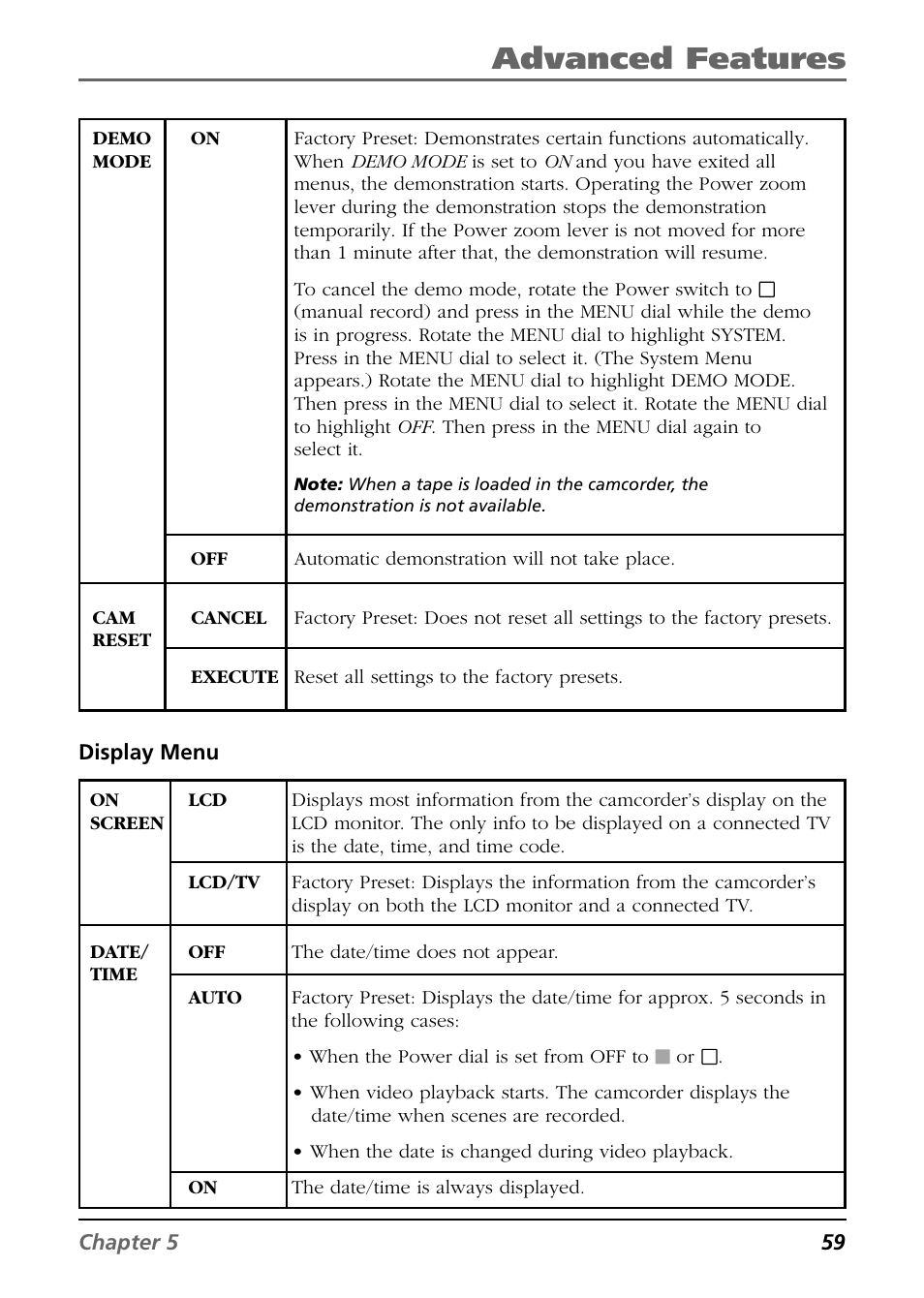 Advanced features | RCA CC9360 User Manual | Page 61 / 108