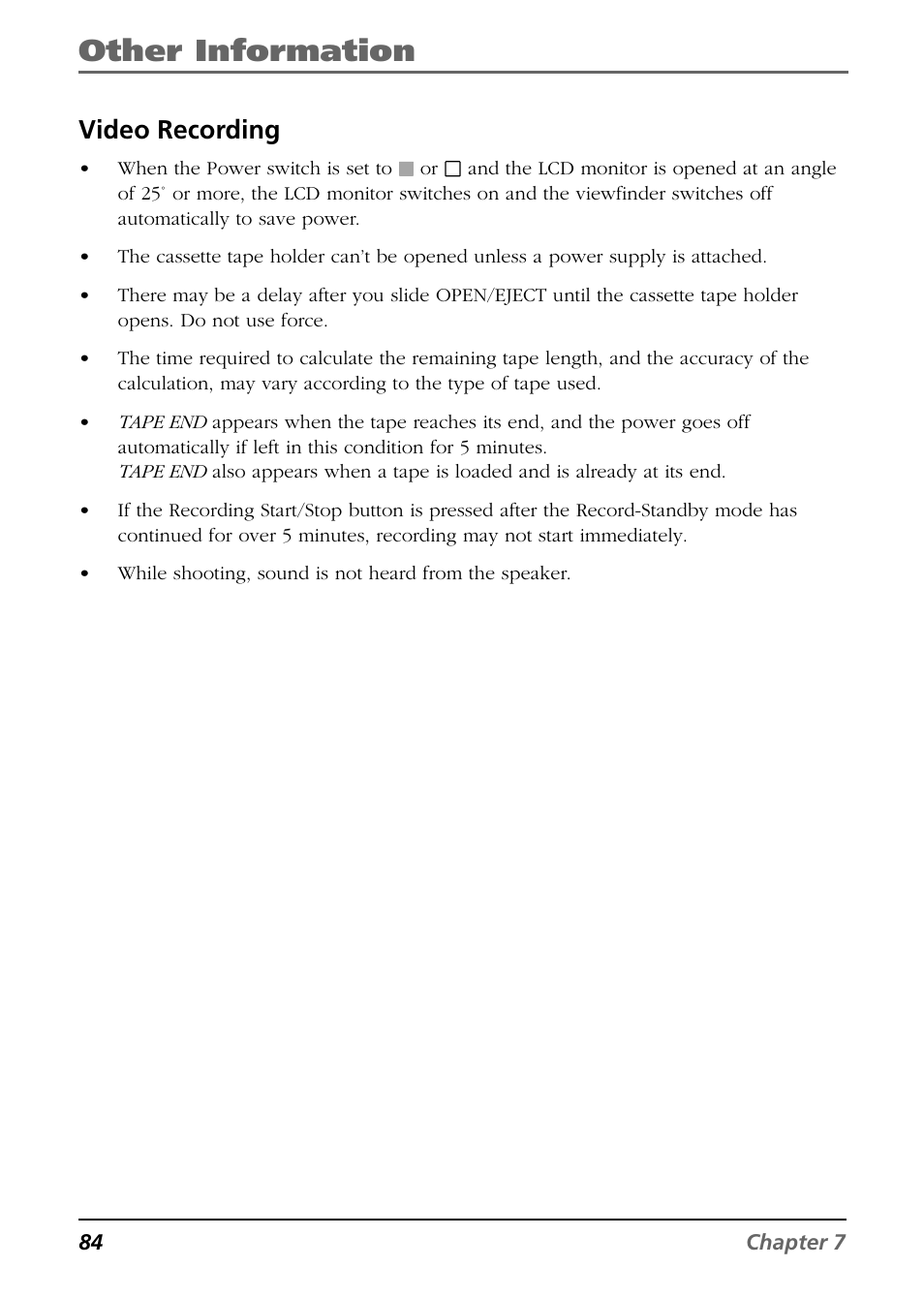 Other information, Video recording | RCA CC9360 User Manual | Page 86 / 108
