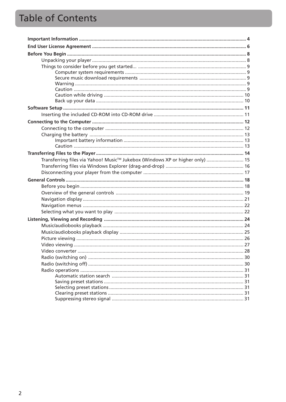 RCA MC5104 User Manual | Page 2 / 45