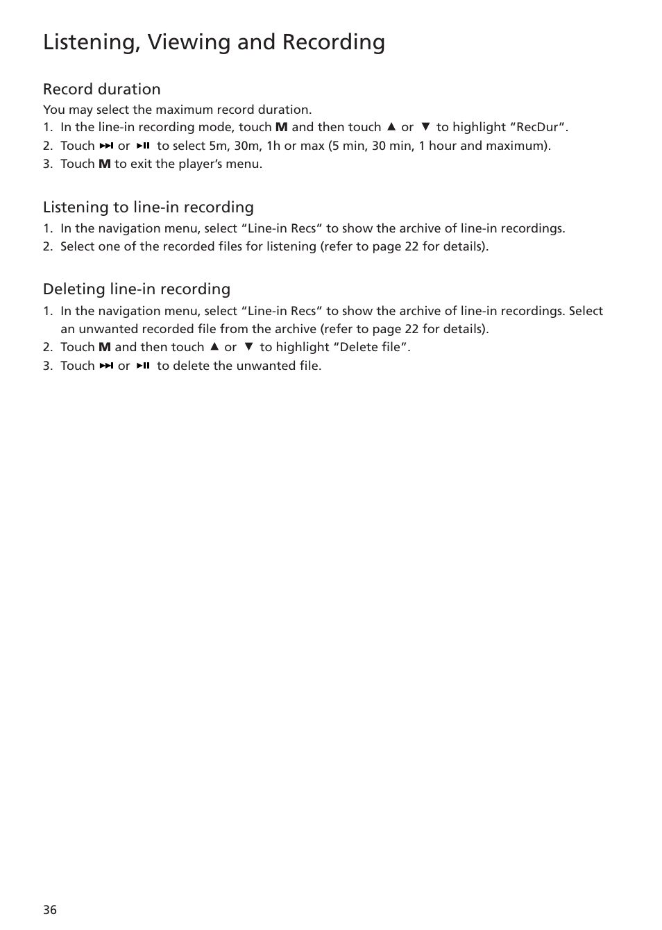 Listening, viewing and recording | RCA MC5104 User Manual | Page 36 / 45