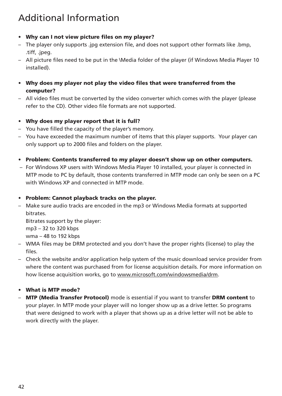 Additional information | RCA MC5104 User Manual | Page 42 / 45