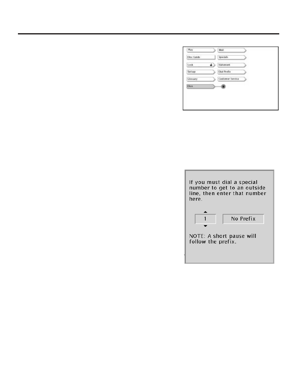 How to set a dialing prefix, How to erase a dialing prefix, All about divx | RCA RC5231Z User Manual | Page 42 / 96