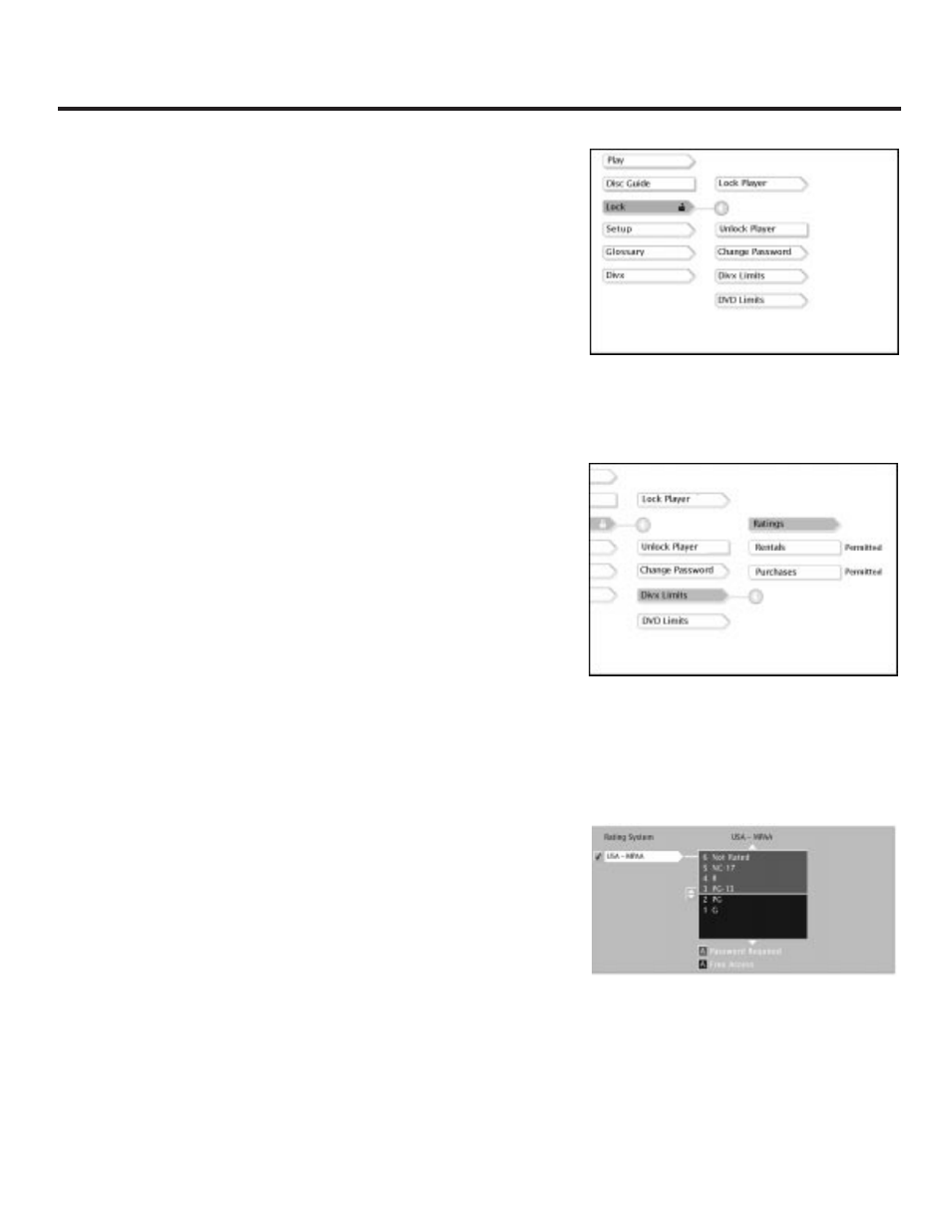 How to set divx limits, To set rating limits, All about divx | RCA RC5231Z User Manual | Page 44 / 96