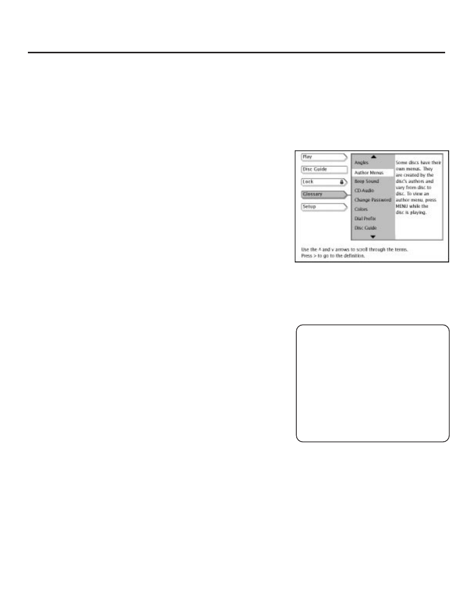 Glossary, Divx, Using the features in the menu system | RCA RC5231Z User Manual | Page 63 / 96