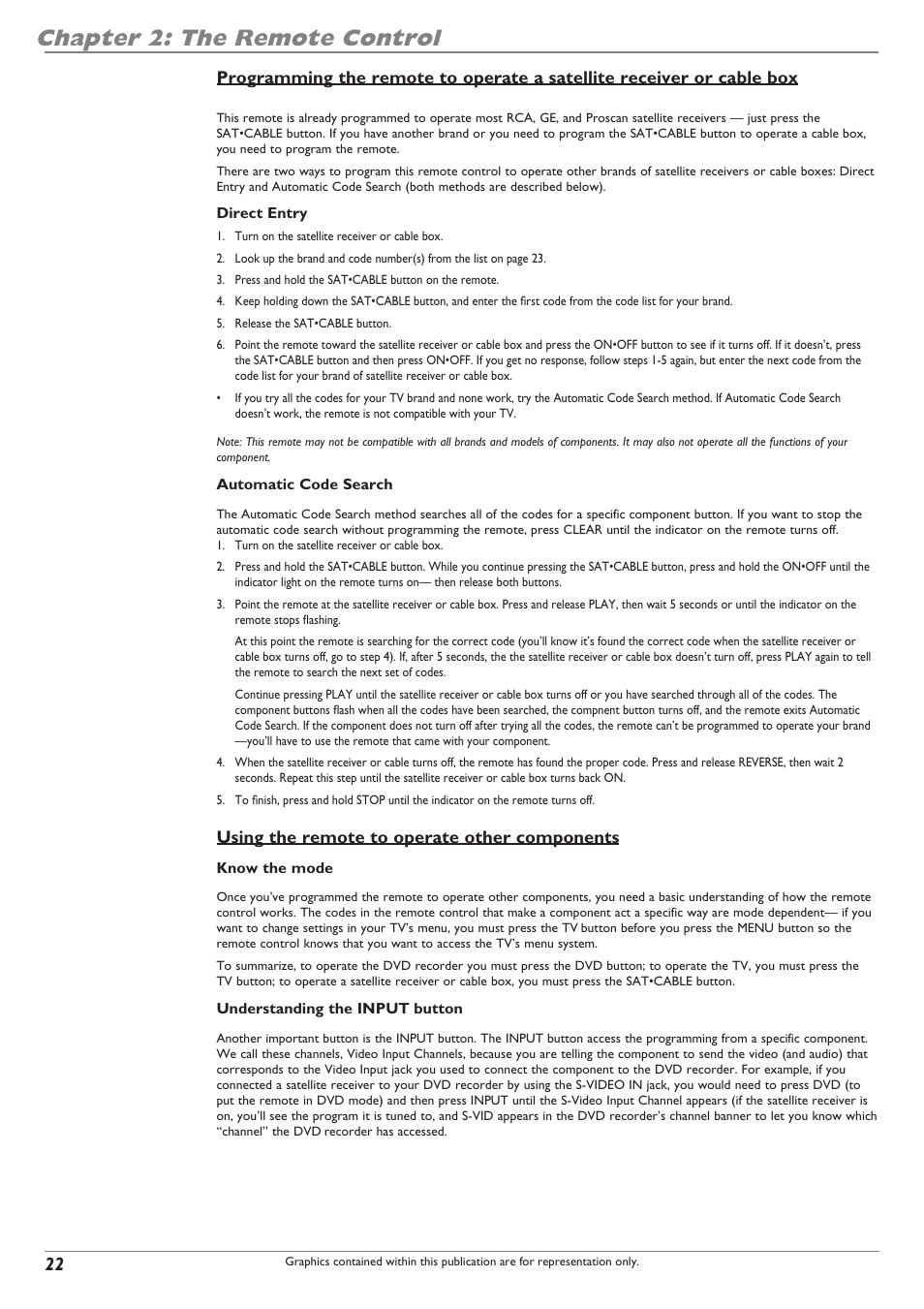 Chapter 2: the remote control, Using the remote to operate other components | RCA DRC8040N User Manual | Page 24 / 64
