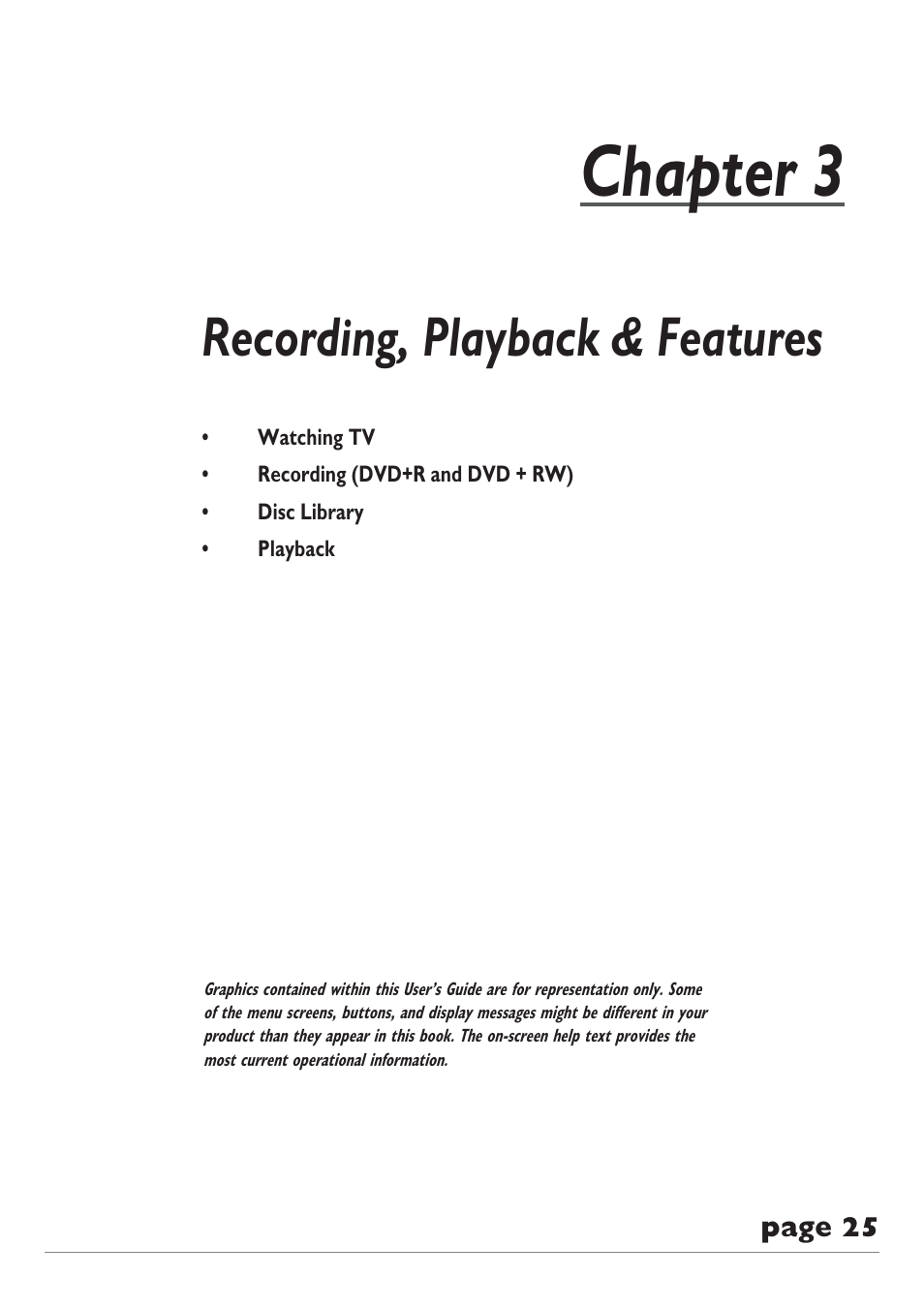 Chapter 3, Recording, playback & features | RCA DRC8040N User Manual | Page 27 / 64