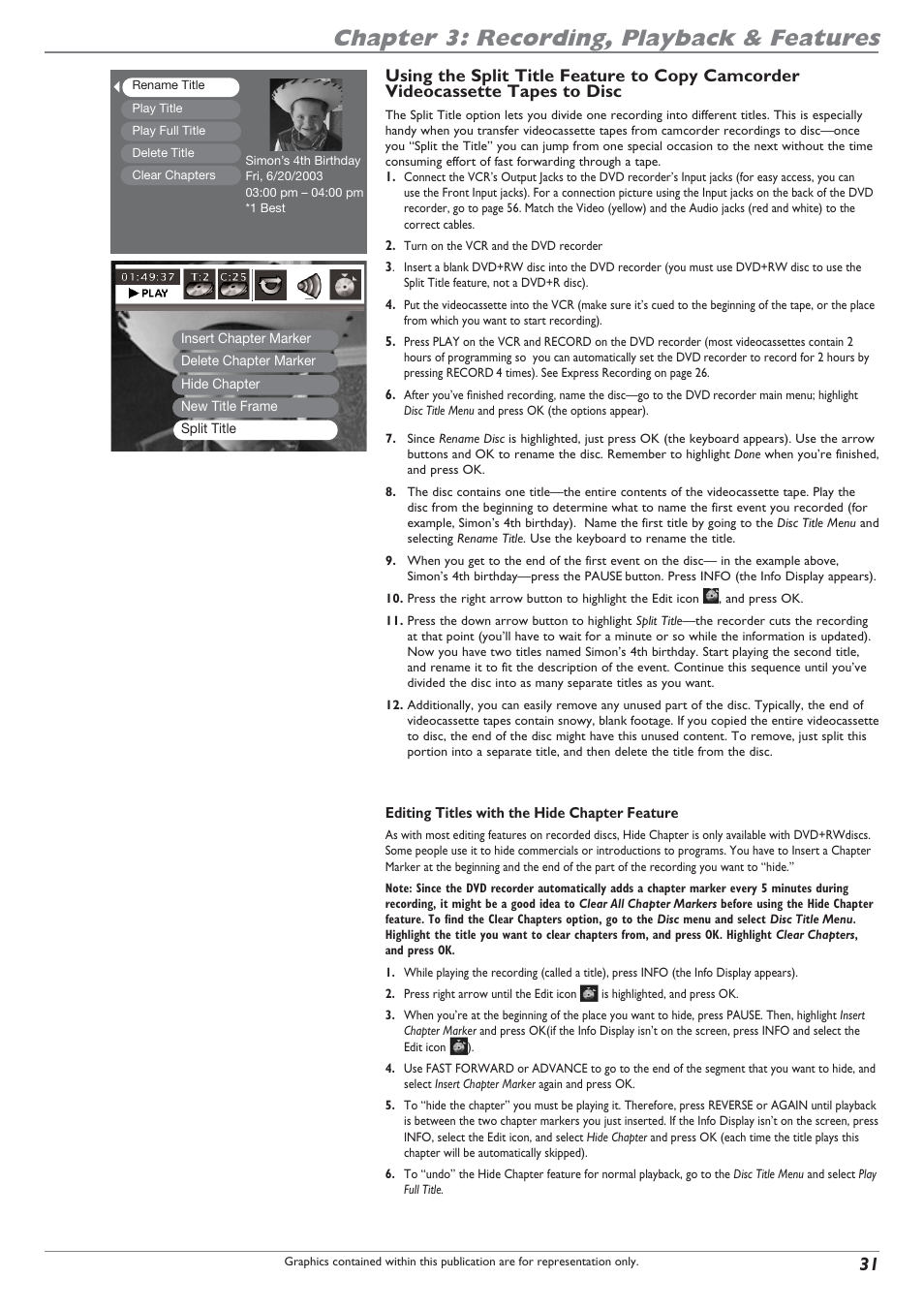 Chapter 3: recording, playback & features | RCA DRC8040N User Manual | Page 33 / 64
