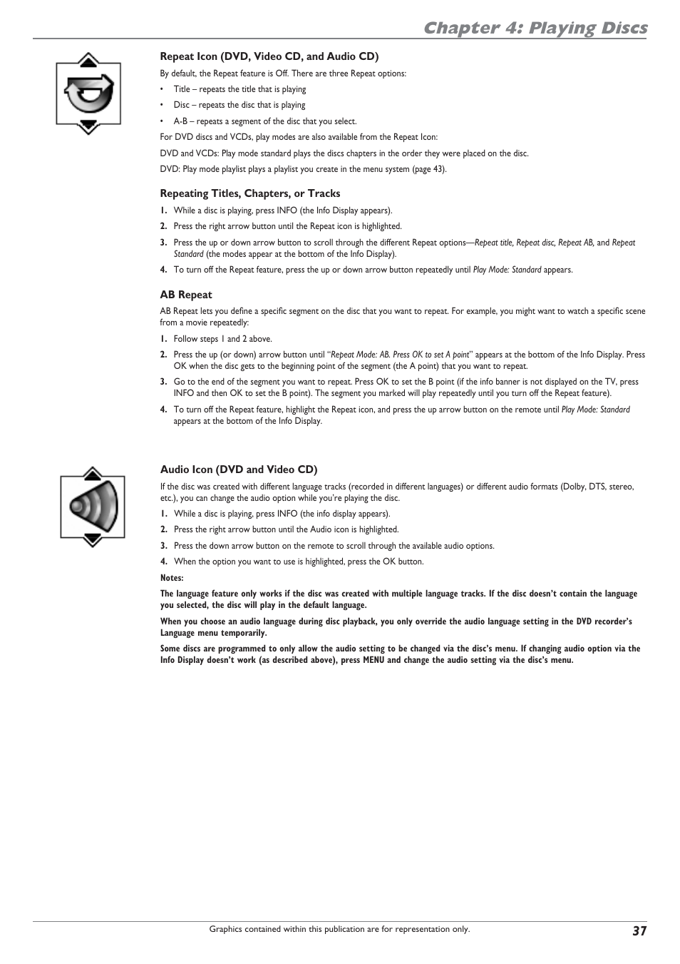 Chapter 4: playing discs | RCA DRC8040N User Manual | Page 39 / 64