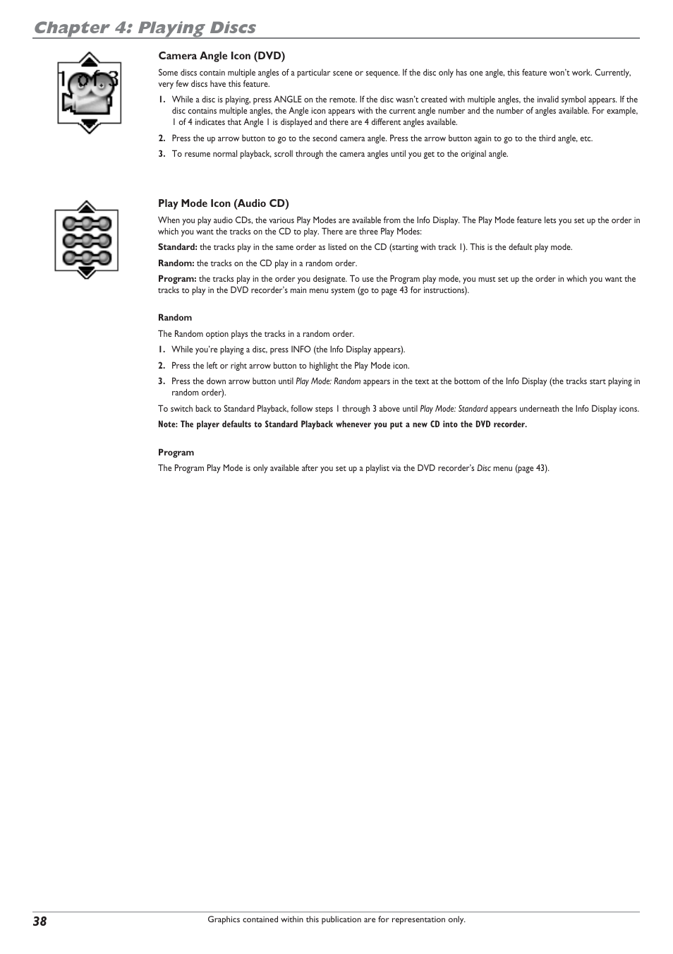 Chapter 4: playing discs | RCA DRC8040N User Manual | Page 40 / 64