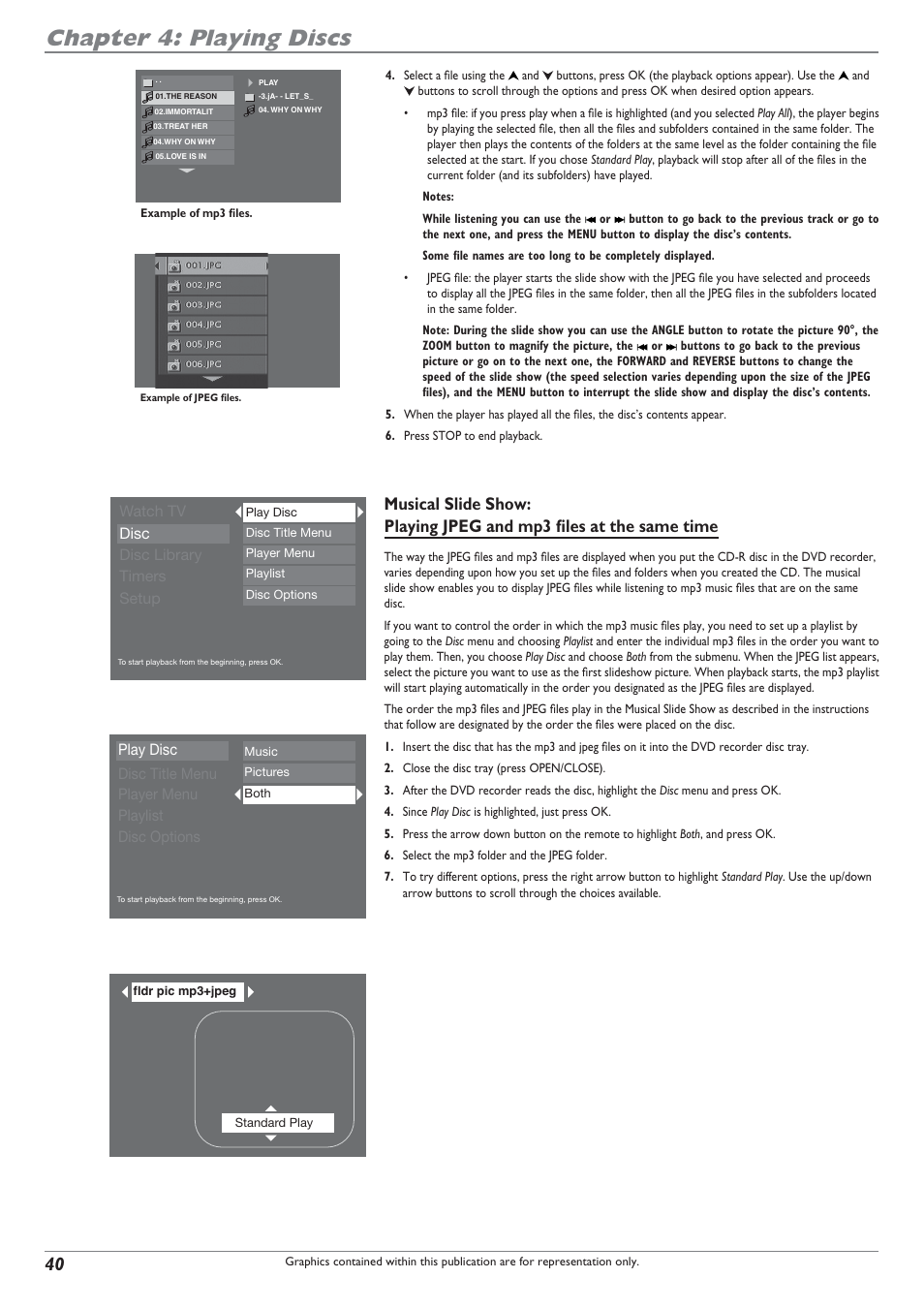 Chapter 4: playing discs | RCA DRC8040N User Manual | Page 42 / 64