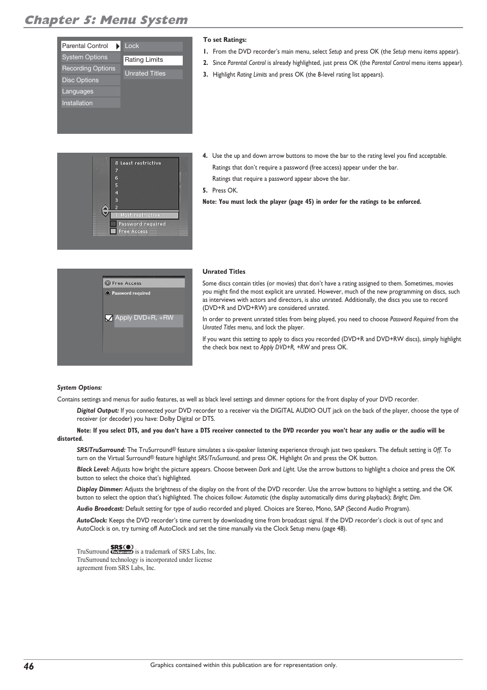 Chapter 5: menu system | RCA DRC8040N User Manual | Page 48 / 64