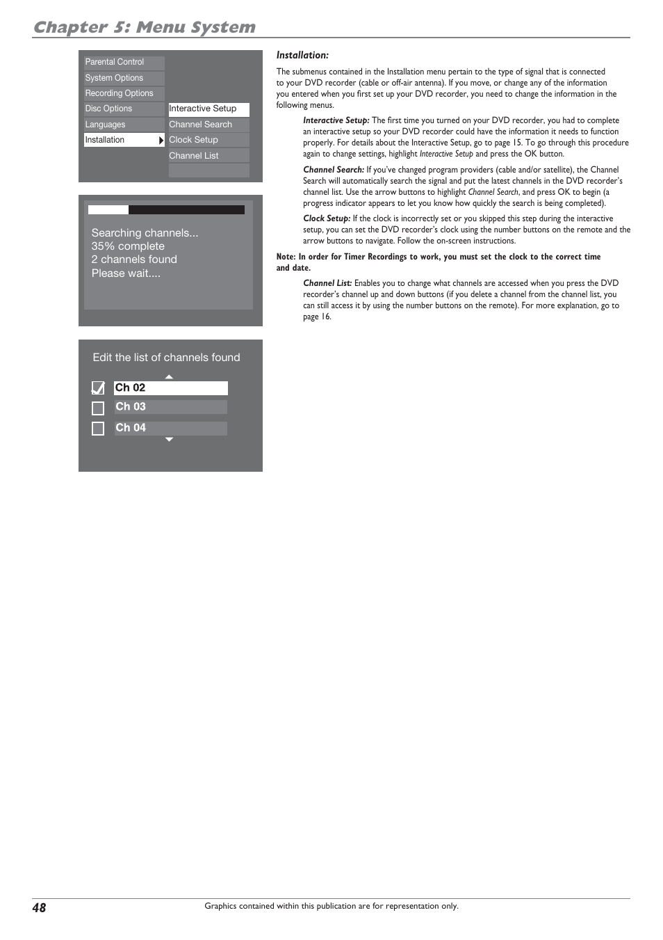 Chapter 5: menu system | RCA DRC8040N User Manual | Page 50 / 64