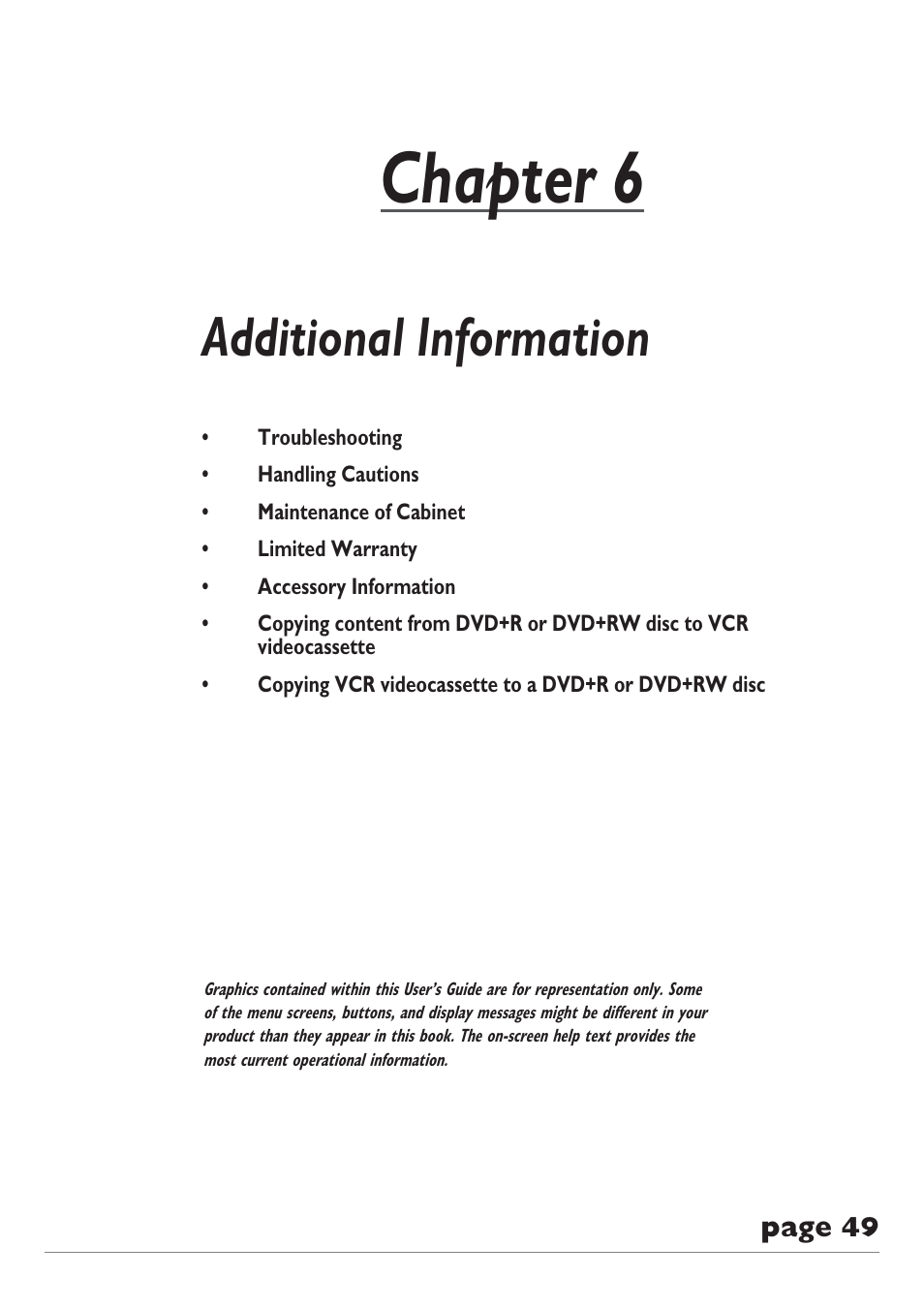 Chapter 6, Additional information | RCA DRC8040N User Manual | Page 51 / 64