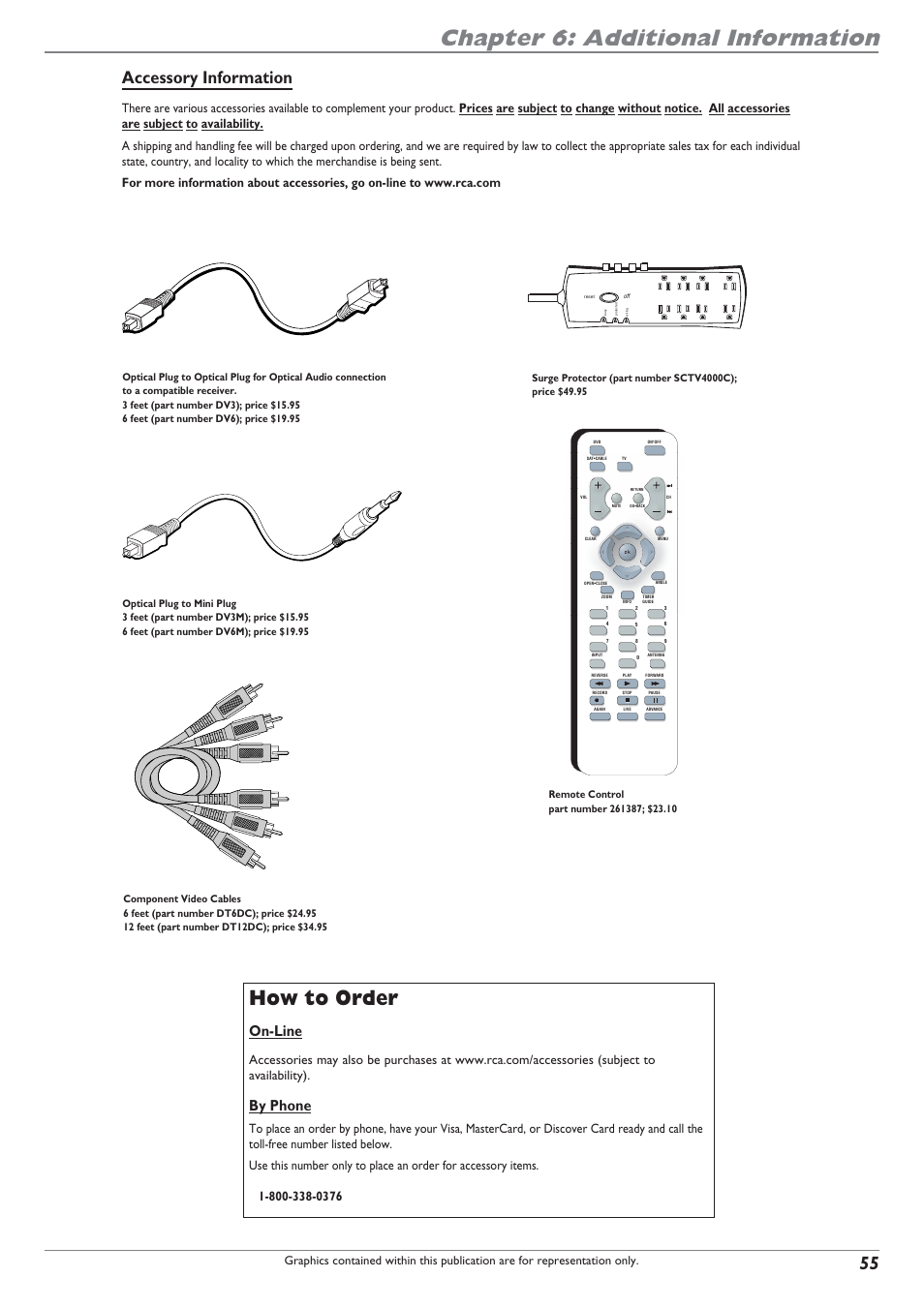 Chapter 6: additional information, How to order, Accessory information | On-line, By phone | RCA DRC8040N User Manual | Page 57 / 64