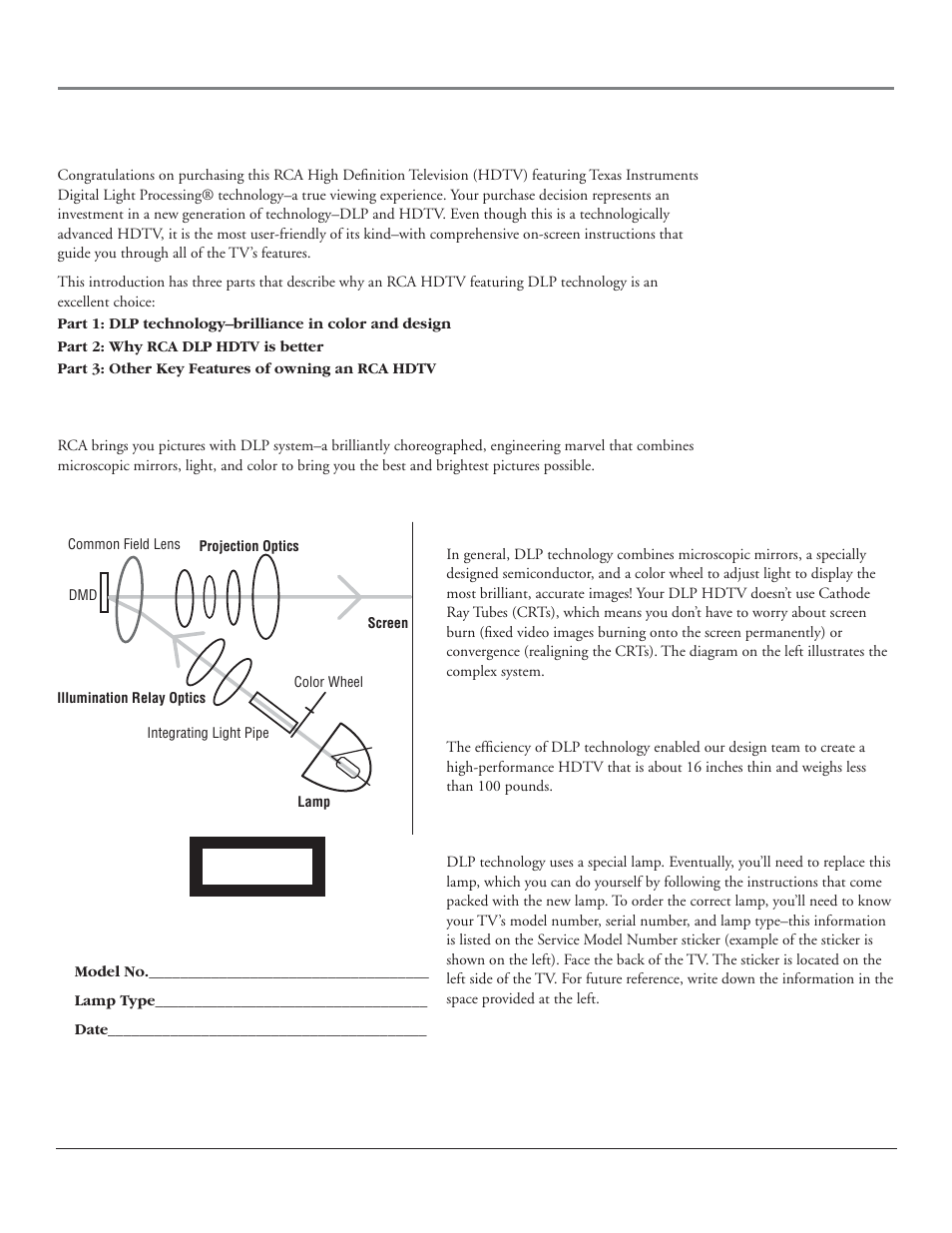 RCA HDLP50 User Manual | Page 3 / 80