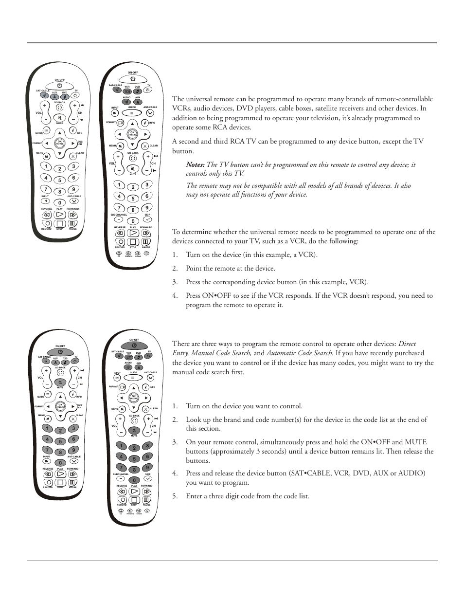 Find out if you need to program the remote, Programming the remote, 30 chapter 2 | Using direct entry | RCA HDLP50 User Manual | Page 32 / 80