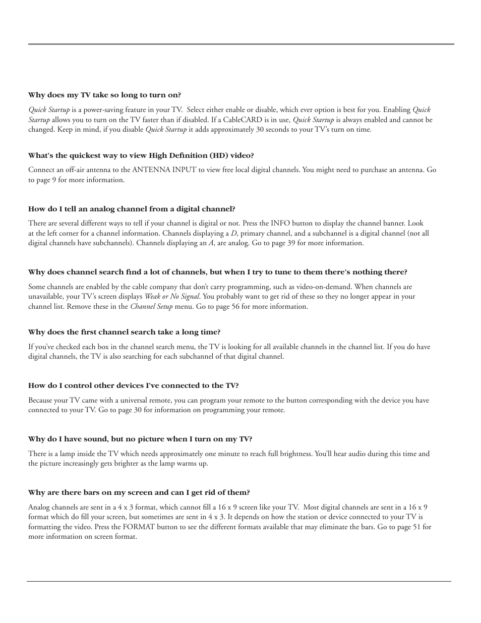 Other information, Frequently asked questions ( faqs) | RCA HDLP50 User Manual | Page 64 / 80
