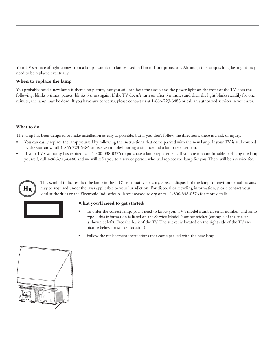 Other information, Lamp replacement information, Replacing the lamp unit | RCA HDLP50 User Manual | Page 69 / 80