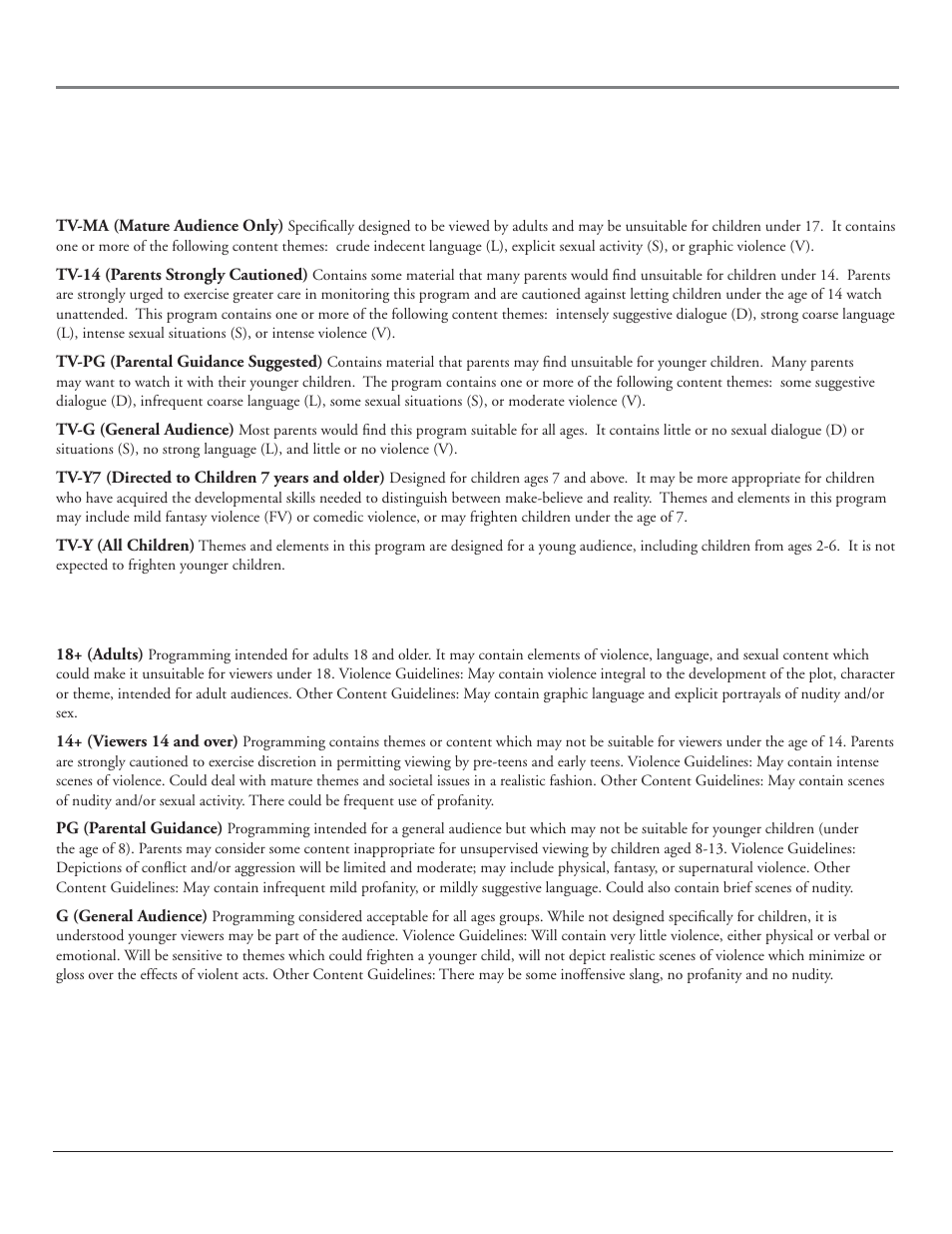 Other information, V-chip rating explanations, Us v-chip rating system | Canadian english v-chip rating system | RCA HDLP50 User Manual | Page 70 / 80