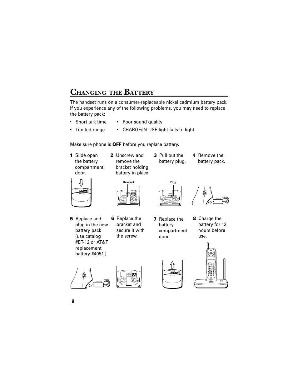 Changing the battery, Hanging, Attery | RCA 2-9680 User Manual | Page 10 / 18