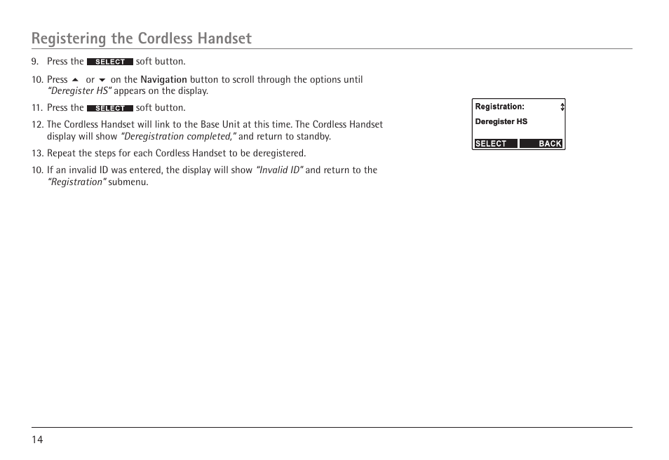 Registering the cordless handset | RCA VISYS H5450 User Manual | Page 14 / 76