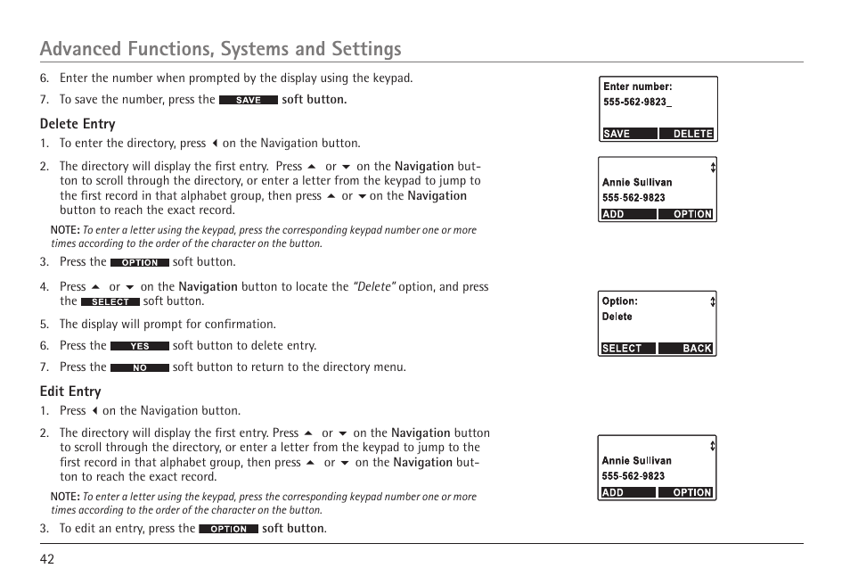 Advanced functions, systems and settings | RCA VISYS H5450 User Manual | Page 42 / 76