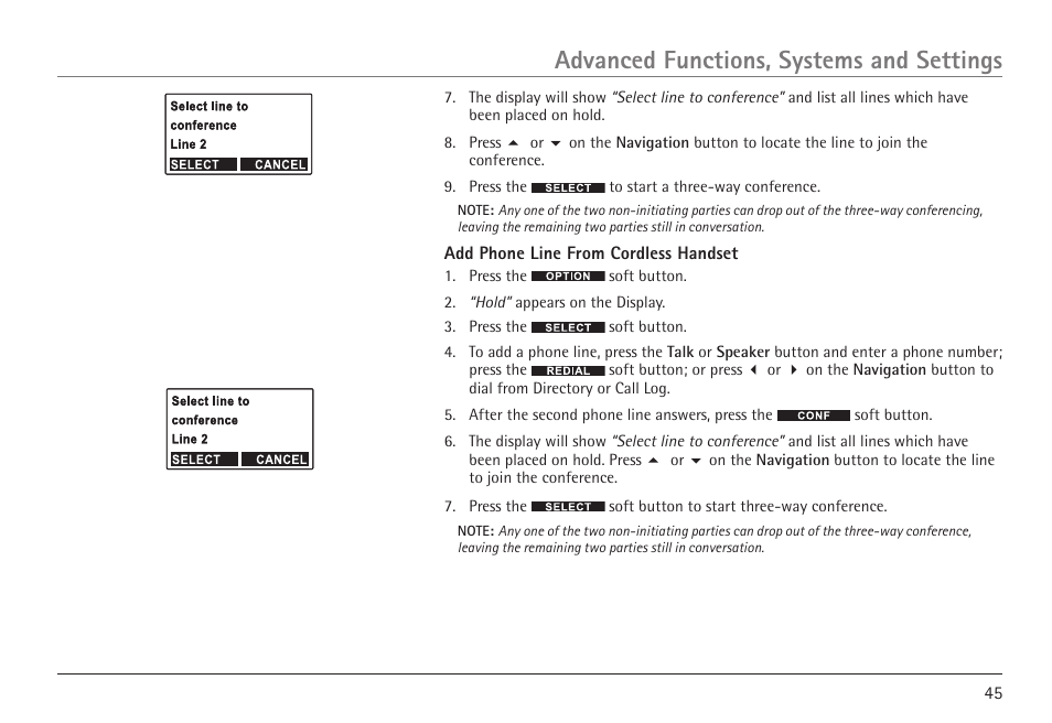 Advanced functions, systems and settings | RCA VISYS H5450 User Manual | Page 45 / 76