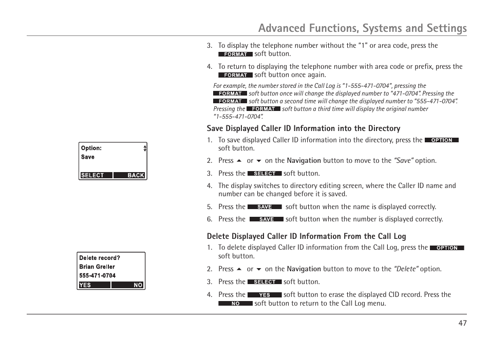 Advanced functions, systems and settings | RCA VISYS H5450 User Manual | Page 47 / 76