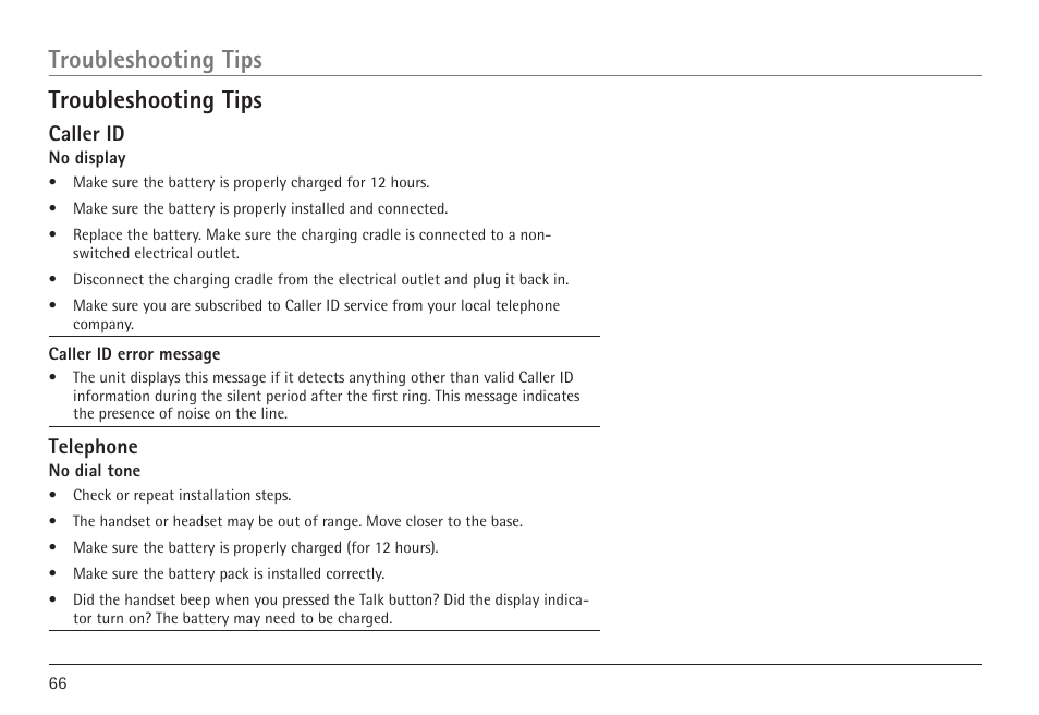 Troubleshooting tips | RCA VISYS H5450 User Manual | Page 66 / 76