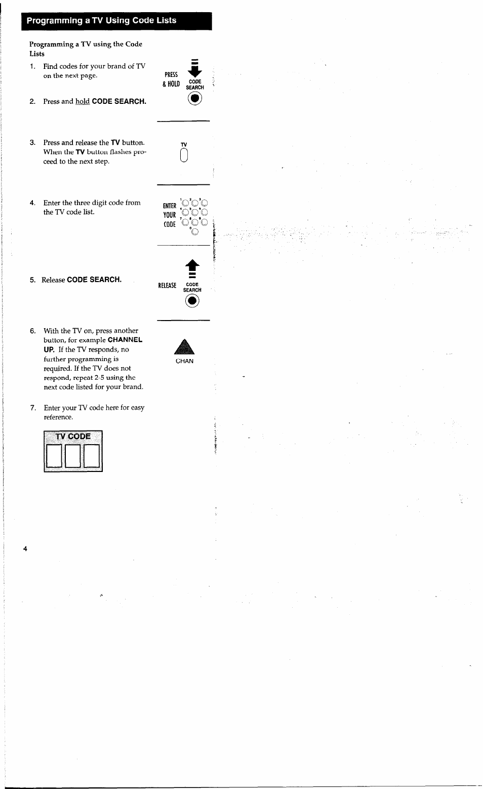 Programming a tv using code lists, O o o i | RCA RCU400R3 User Manual | Page 4 / 16