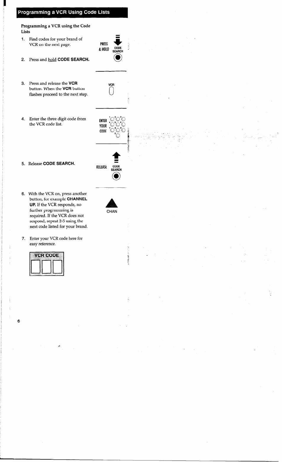 Programming a vcr using code lists, O o o | RCA RCU400R3 User Manual | Page 6 / 16
