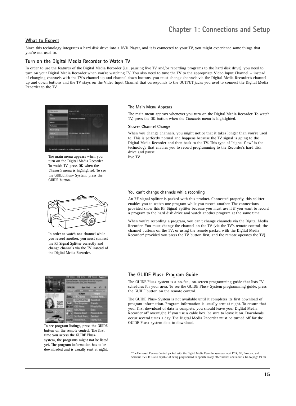 Chapter 1: connections and setup | RCA DRS7000N User Manual | Page 17 / 65