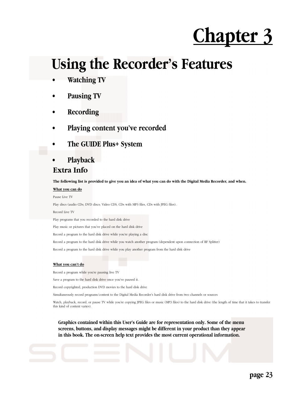 Chapter 3, Using the recorder’s features, Page 23 | RCA DRS7000N User Manual | Page 25 / 65