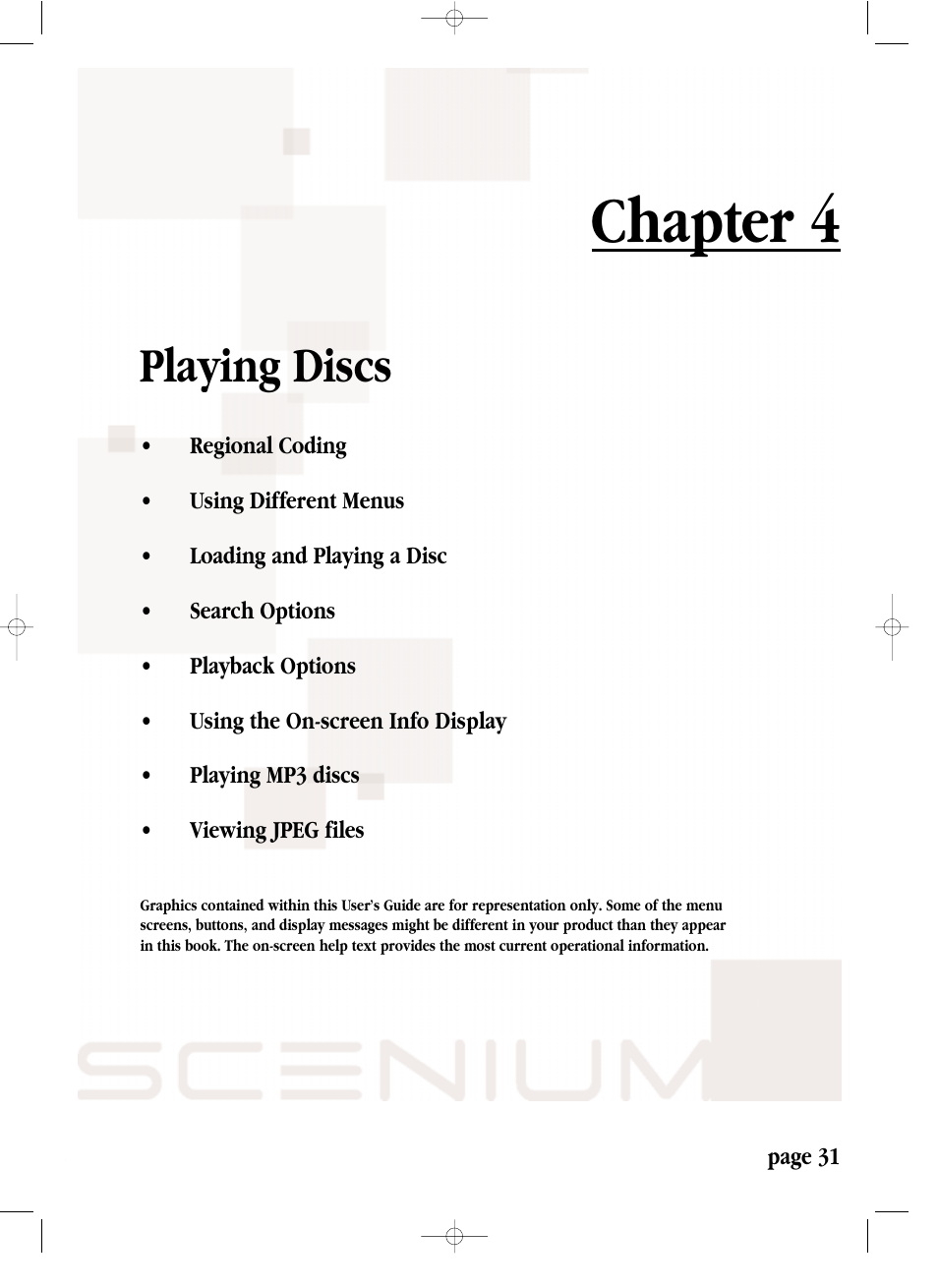 Chapter 4, Playing discs | RCA DRS7000N User Manual | Page 33 / 65