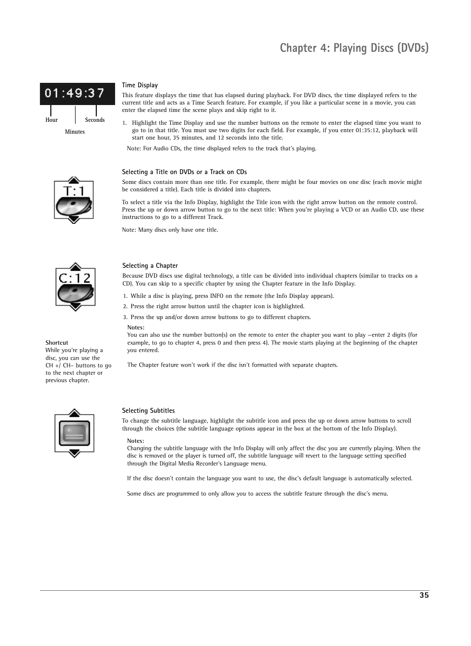 Chapter 4: playing discs (dvds) | RCA DRS7000N User Manual | Page 38 / 65