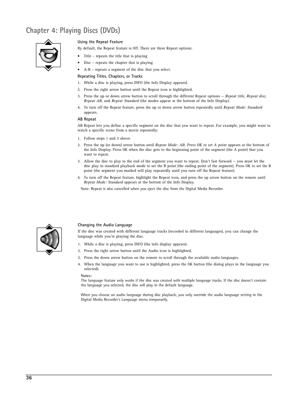 Chapter 4: playing discs (dvds) | RCA DRS7000N User Manual | Page 39 / 65