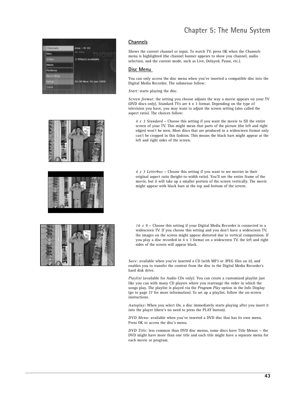 Chapter 5: the menu system | RCA DRS7000N User Manual | Page 46 / 65